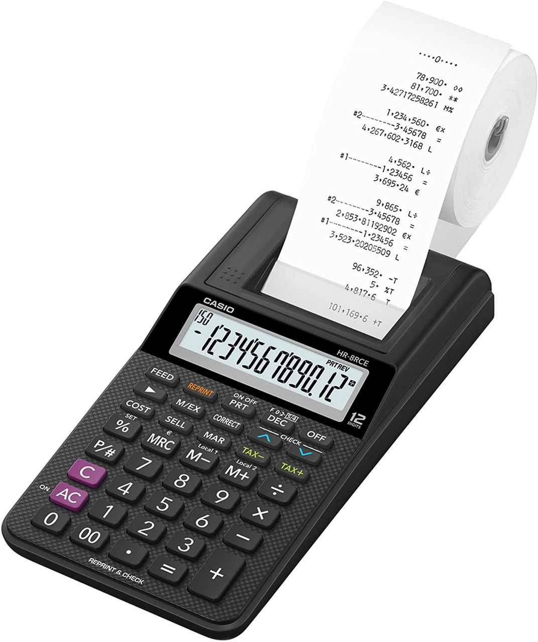 Casio HR-8RCE druckender Rechner, schwarz