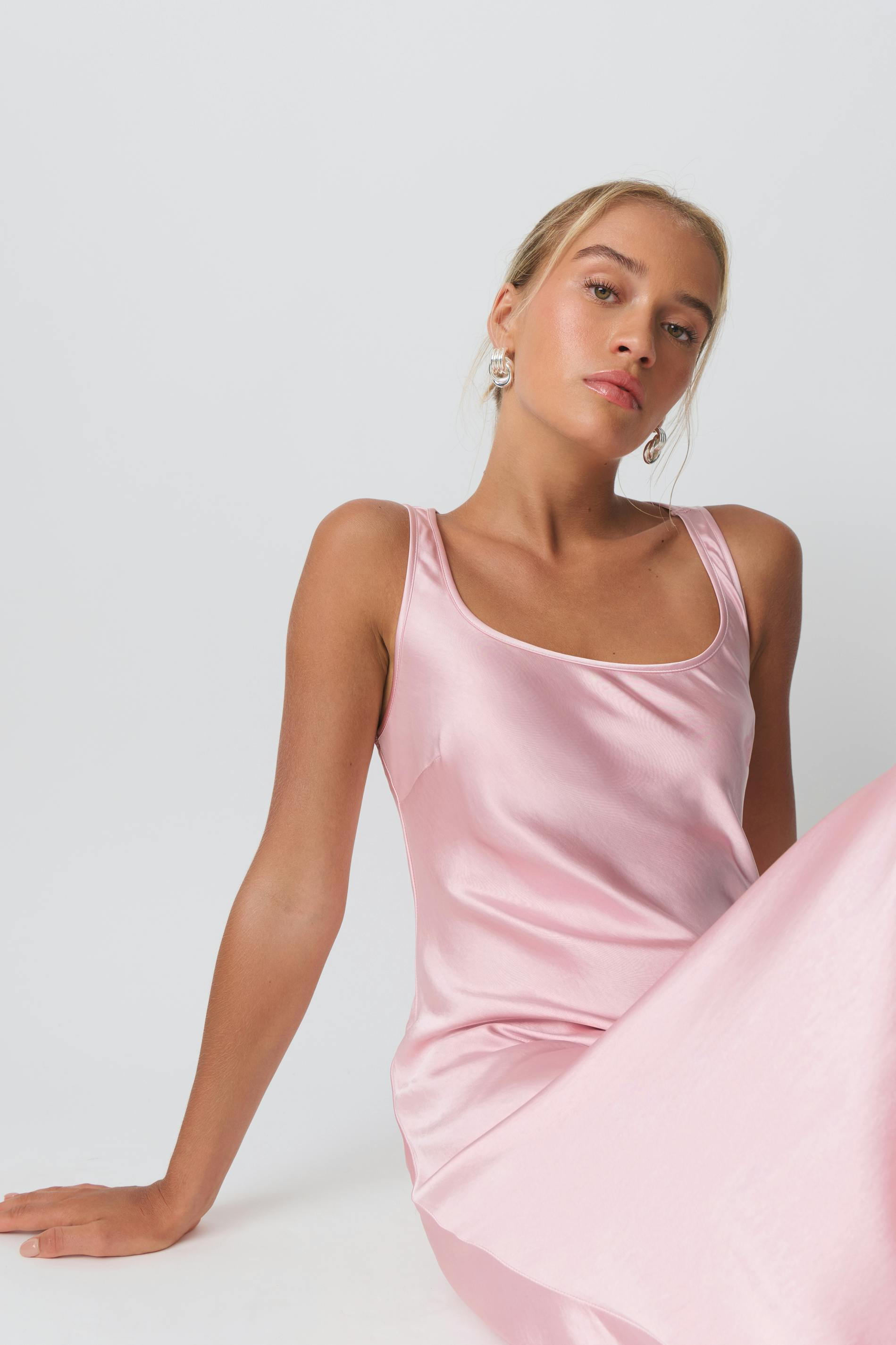 Maxi satin dress