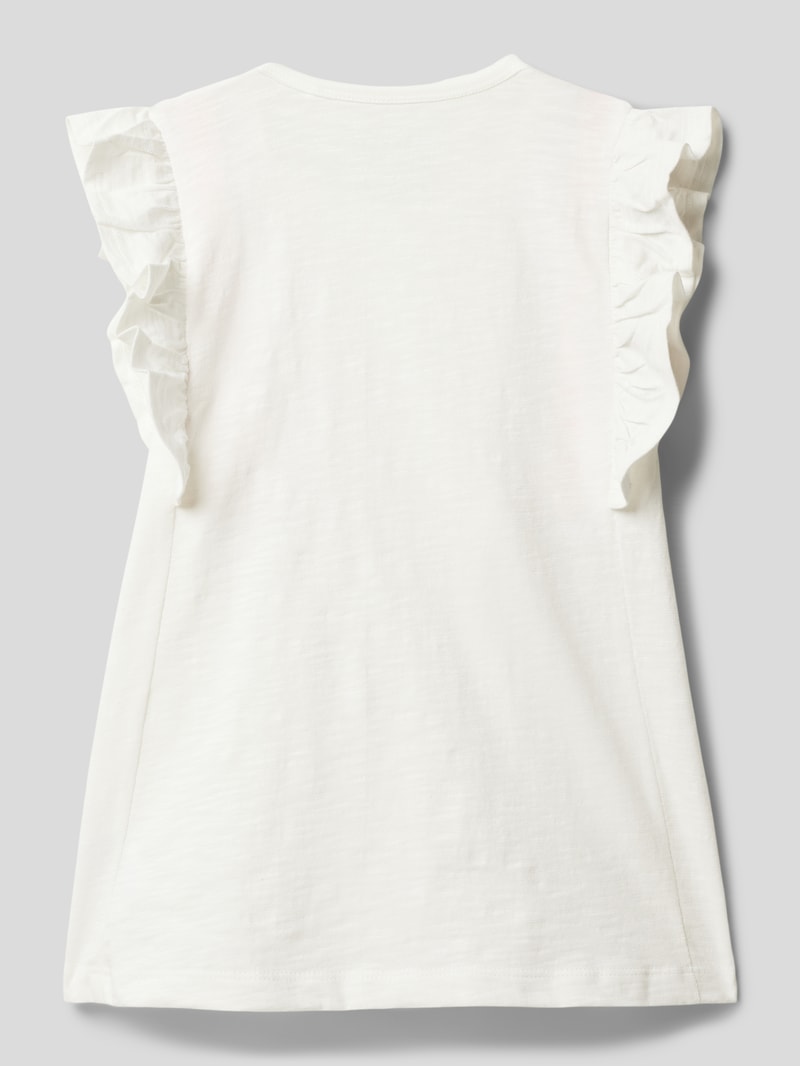 T-Shirt mit Volants in gelb