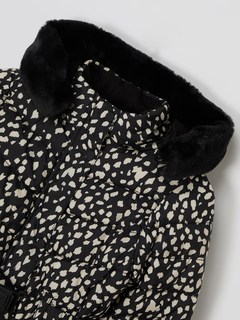 Steppjacke mit Allover-Muster in schwarz