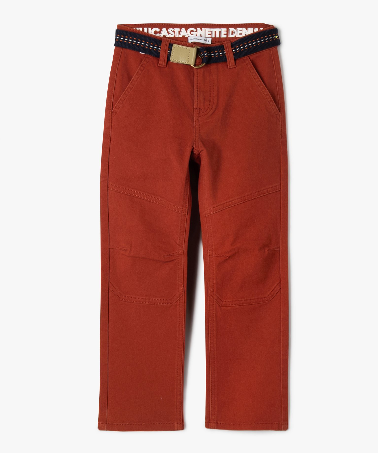 Pantalon en toile avec ceinture Garçon - LuluCastagnette orange | GEMO