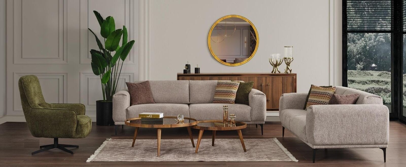 JVmoebel Wohnzimmer-Set Wohnzimmer Couchgarnitur Designer Set 3+2+1 Sitzer Luxus Polster, (3-St., Sofa 3 Sitzer, Sofa 2 Sitzer, Sessel), Made in Europa