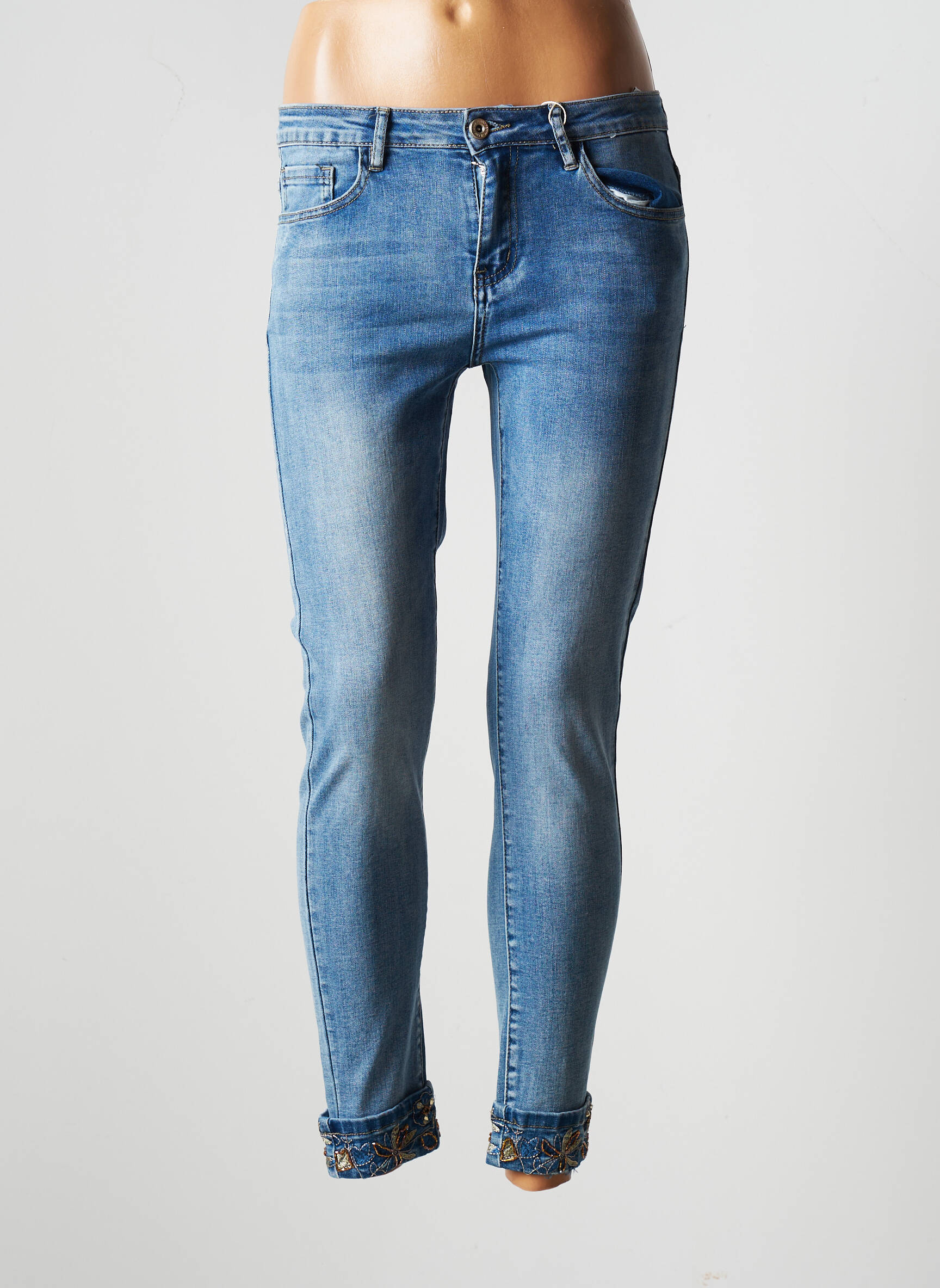 Onado Jeans Coupe Slim Femme couleur bleu