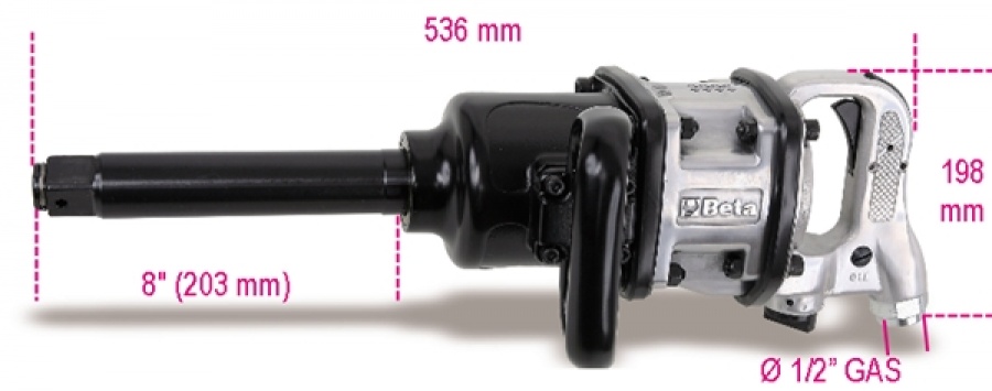 Beta 019300037 Pneumatic Reversible Impact Wrench 1 â€ , 460 l/min