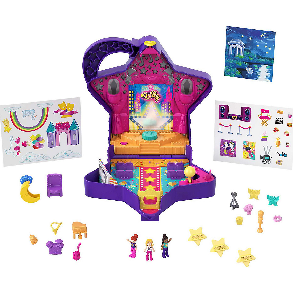 Polly Pocket Talentshow Schatulle mit 3 Figuren inkl. Zubehör
