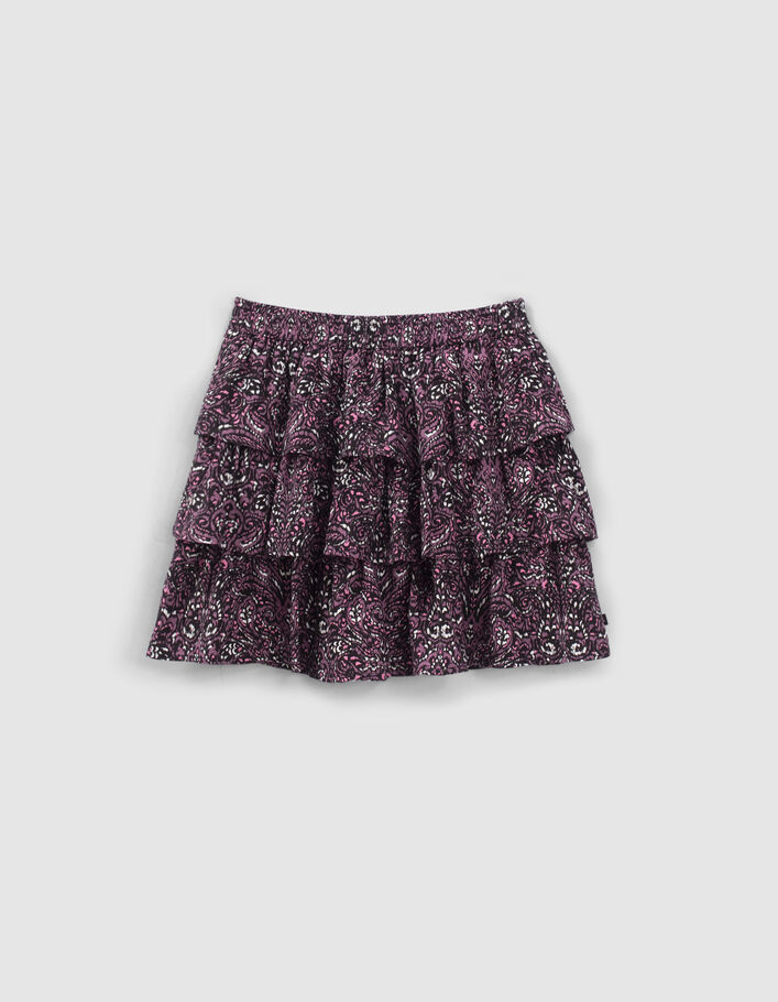 Jupe rose LENZING™ ECOVERO™ imprimé cachemire fille