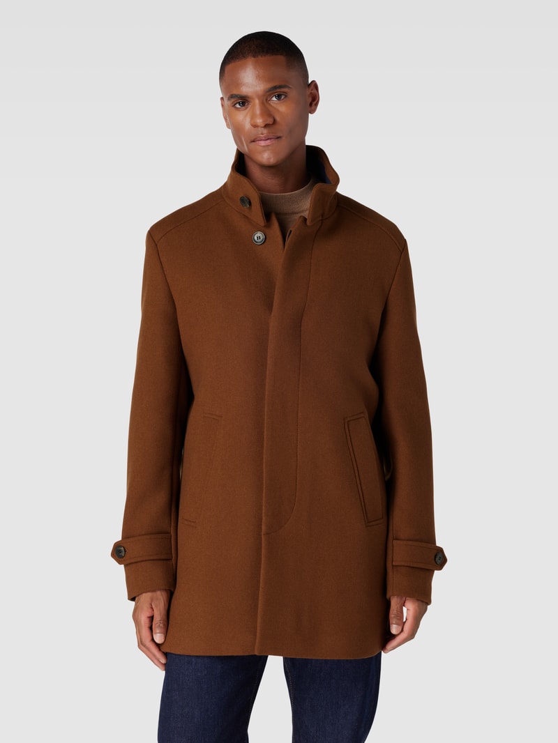 Mantel mit Stehkragen Modell 'REUBEN' in camel