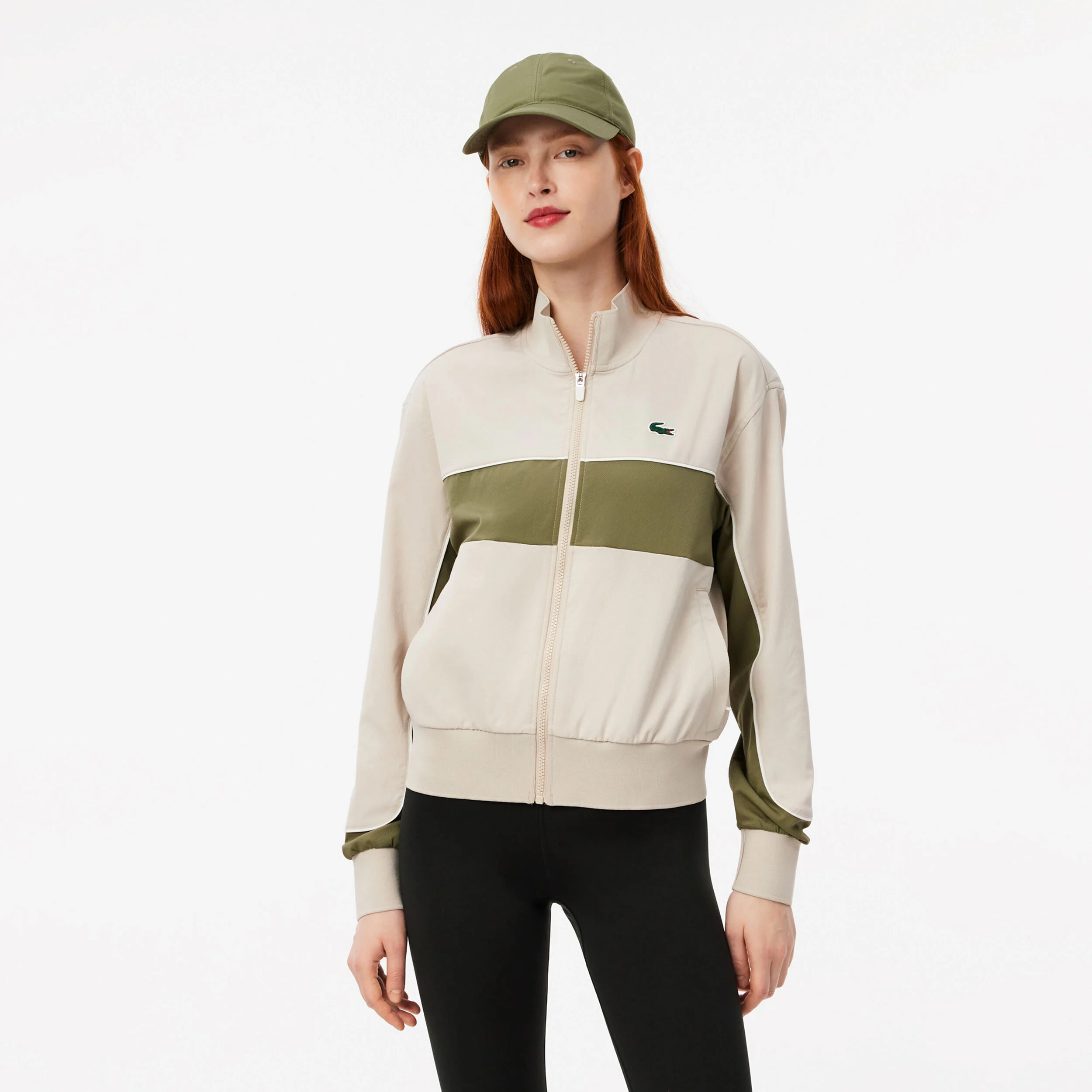 Trainingsjacke Damen - Beige, Oliv