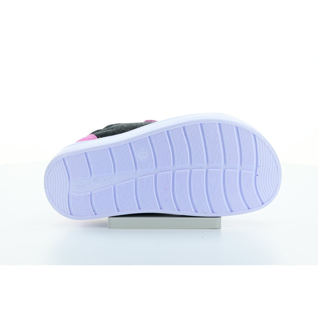 3F rosa-graue Barfuß-Sneakers 2 Klett 4BC29/12