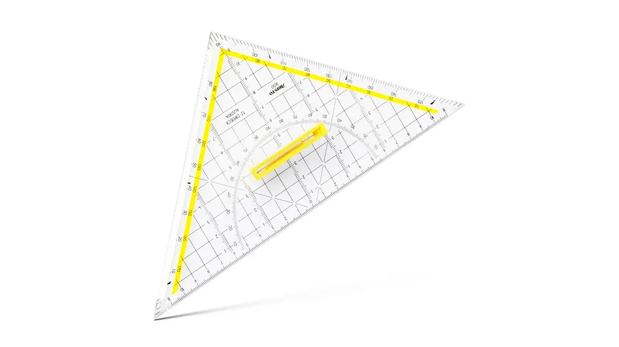 ARISTO Geometrie-Dreieck mit Griff und Ordnerleiste 25cm