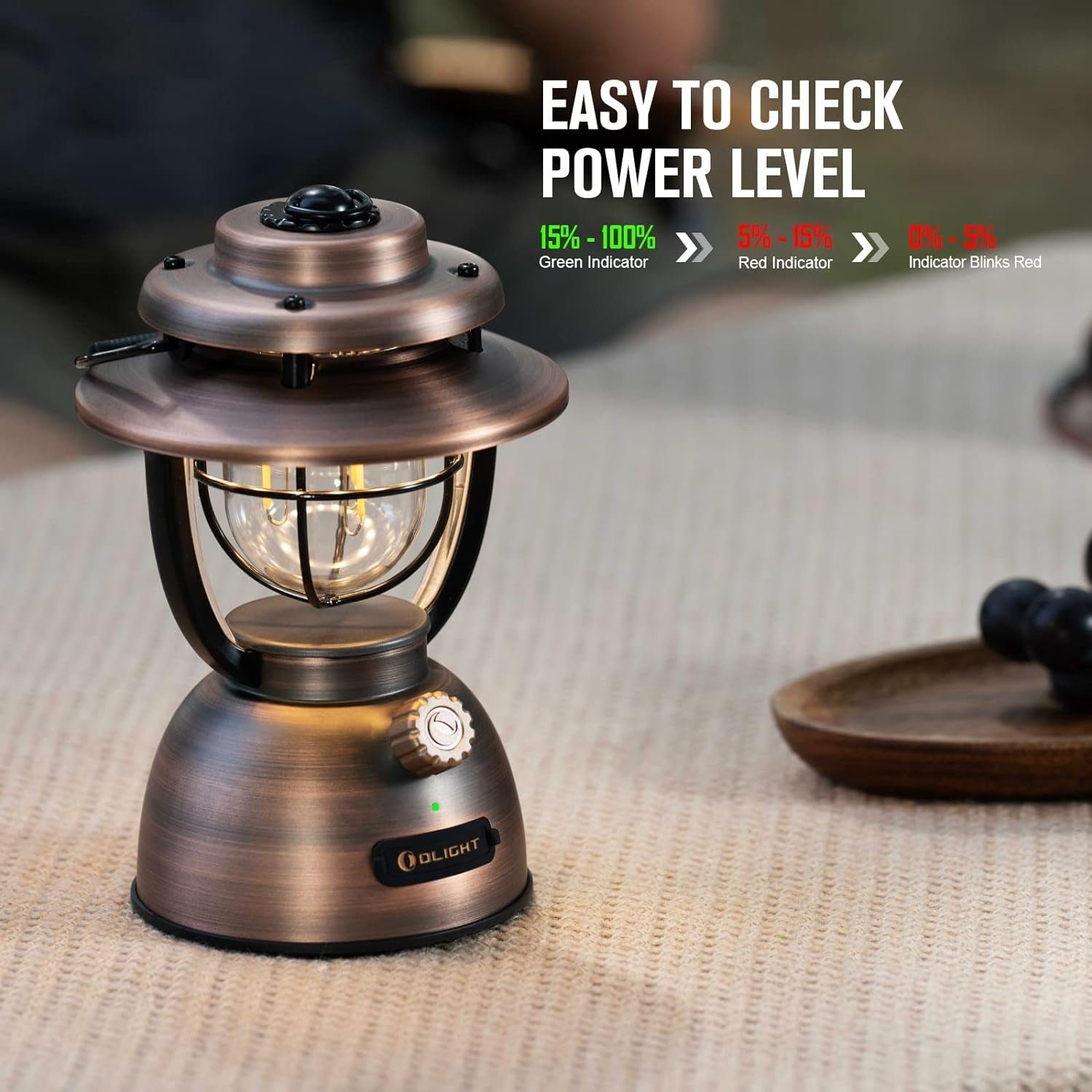 OLIGHT LED Laterne Olantern Classic 2 Pro Campinglampe 300 Lumen, LED fest integriert, Orange LEDs; Warmweiße LEDs, Stufenlos dimmbar, Notstrombank USB Wiederaufladbar