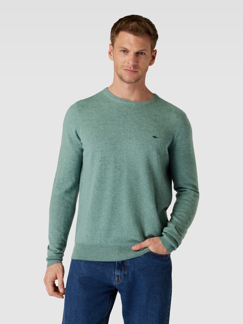 Strickpullover mit Rundhalsausschnitt in lindgrün