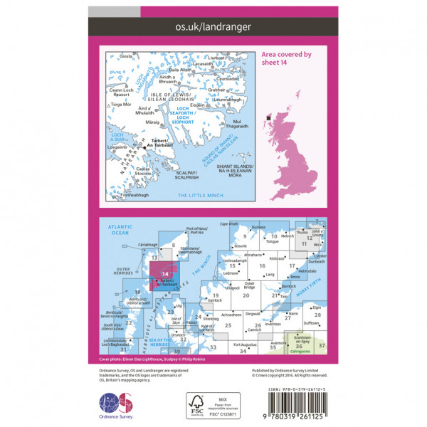 Ordnance Survey - Tarbert / Loch Seaforth L014 - Wanderkarte
