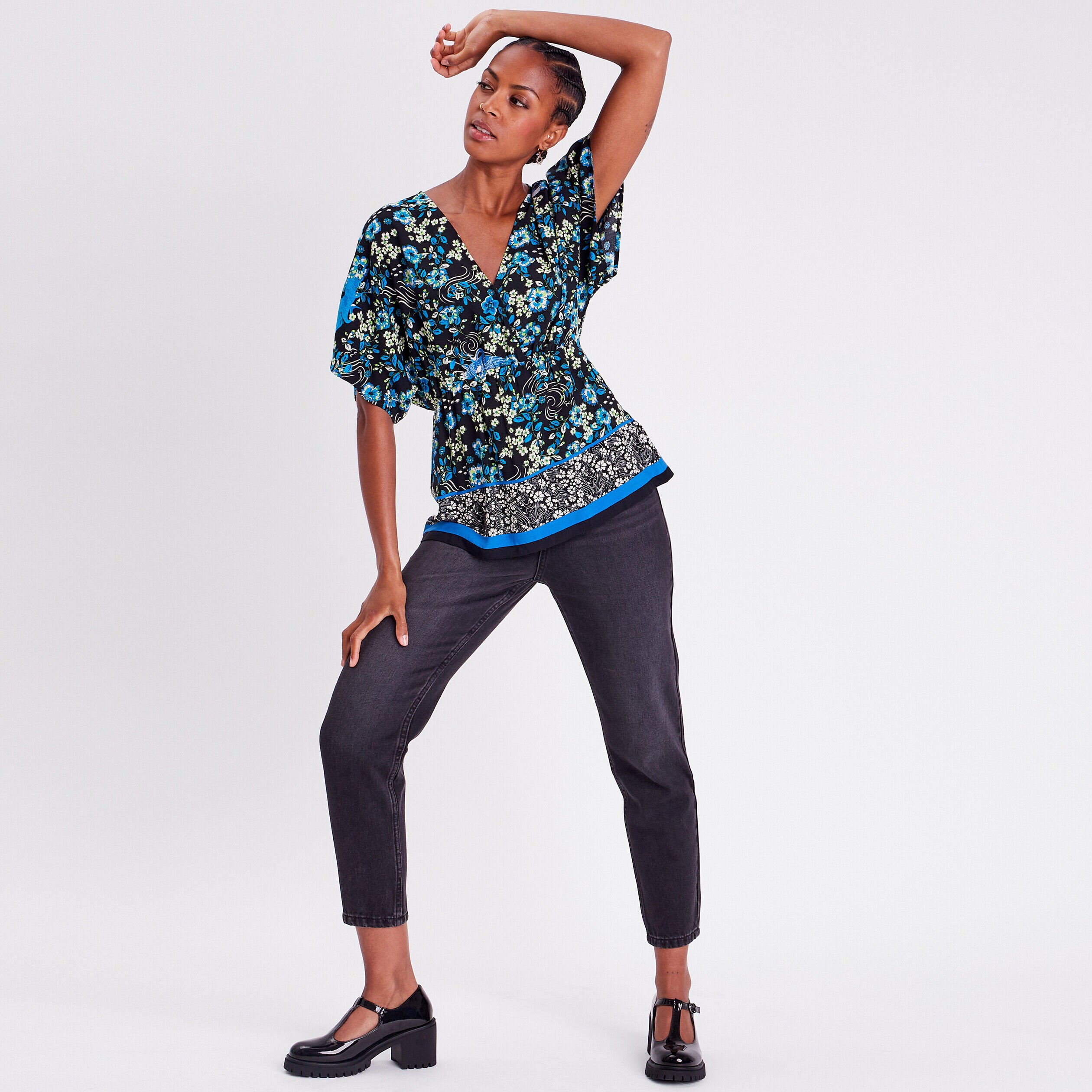 Blouse manches courtes noir femme | Cache Cache