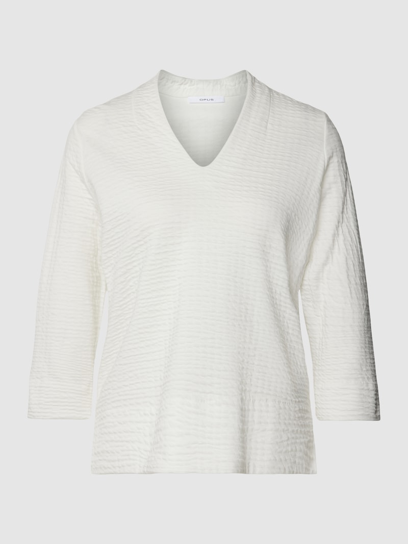 Sweatshirt mit elastischem Saum Modell 'Ganila' in offwhite