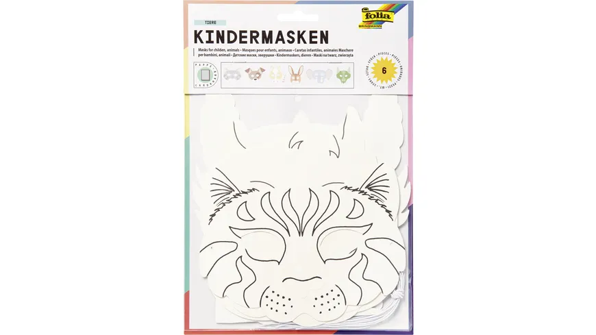folia Kindermasken Tiermotive weiß