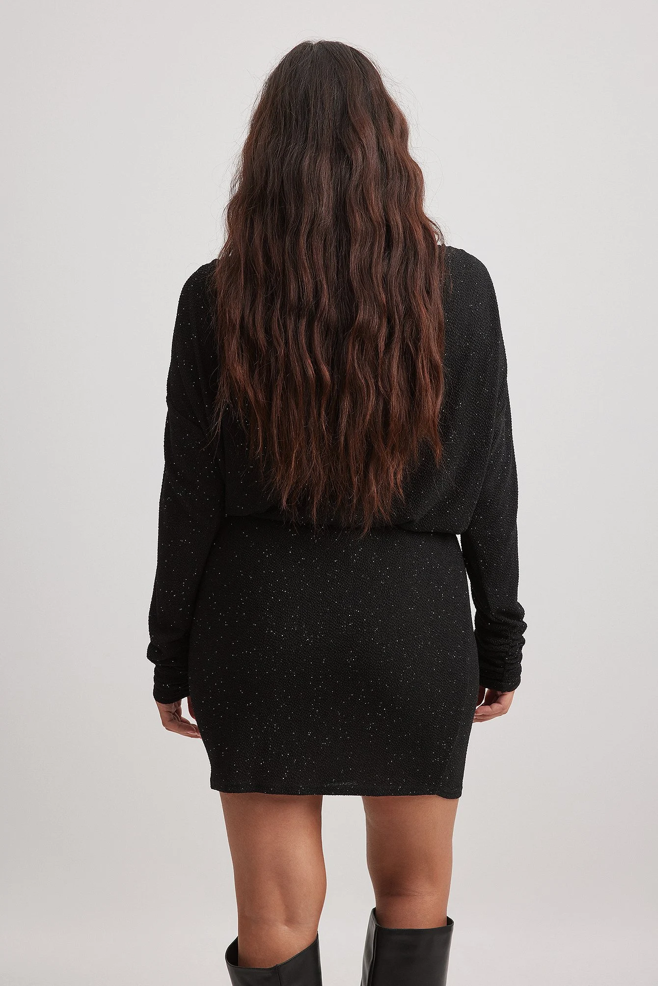 Strukturiertes Minikleid mit Glitzer