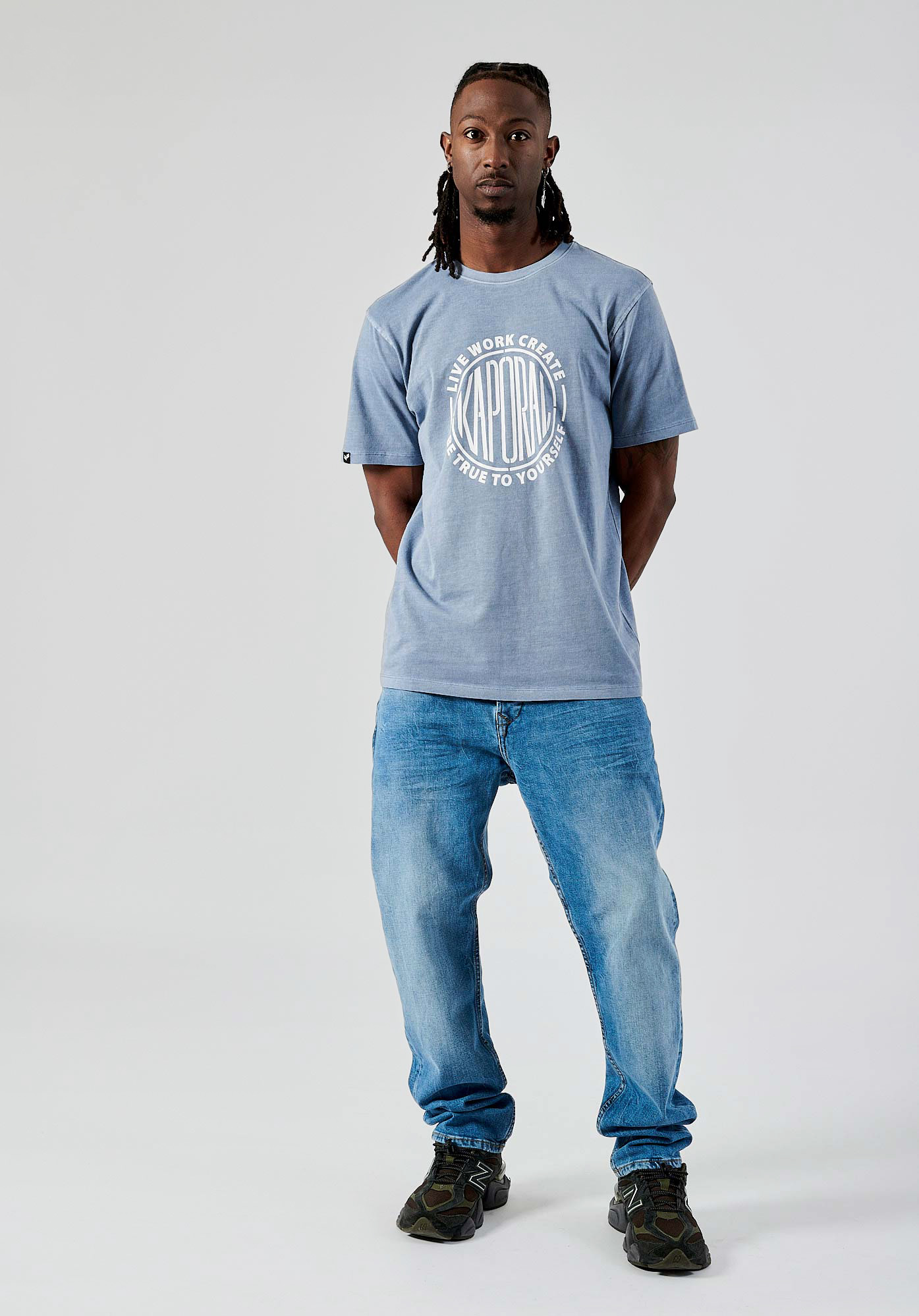 BOUNS  T-shirt bleu homme 100% coton