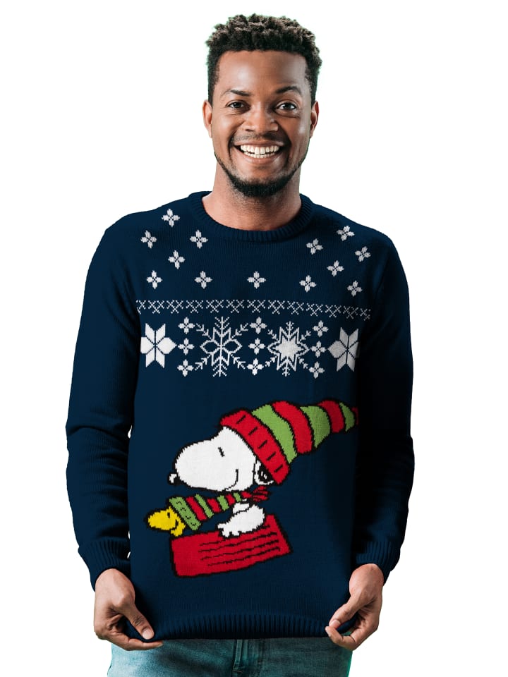 Snoopy The Peanuts Winterpullover - Snoopy in blau günstig kaufen