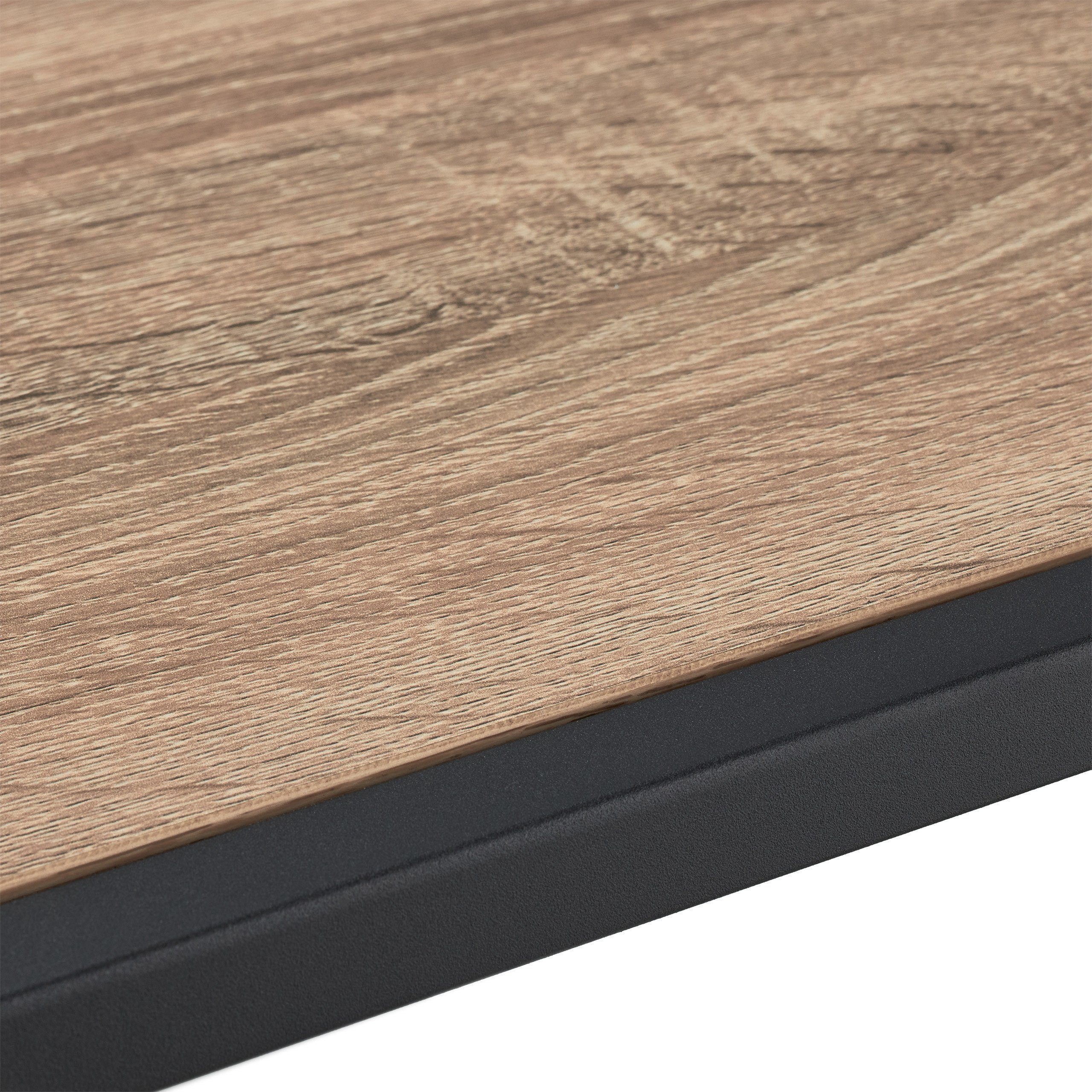 relaxdays Couchtisch Schwarzer Couchtisch mit Glasplatte