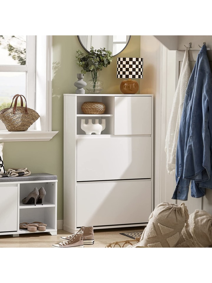 SoBuy Schuhschrank in Weiß - (B)71 x (H)111 x (T)24cm günstig kaufen onesize