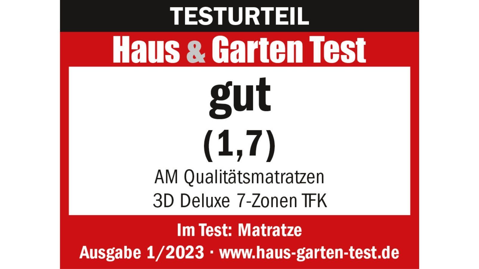 Taschenfederkernmatratze 3D Deluxe 7-Zonen Taschenfederkernmatratze, AM Qualitätsmatratzen, 24 cm hoch, 90x200 cm