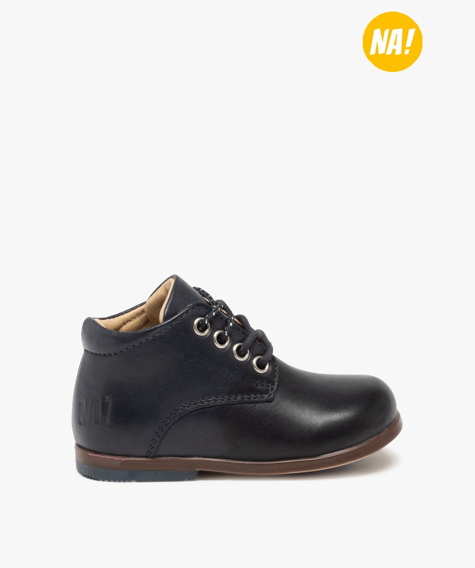 Chaussures premiers pas bébé fille dessus cuir - NA! marine | GEMO