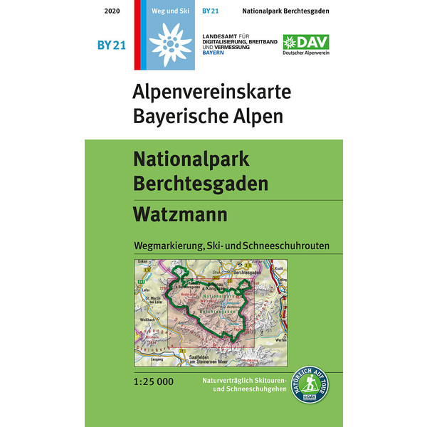 DAV BAYERISCHE ALPEN 21 NATIONALPARK BERCHTESGADEN, WATZMANN - Winterwanderkarte