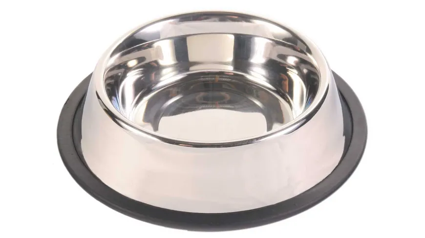 Trixie Edelstahlnapf Gummiring ø 14 cm / 0,45 Liter Hunde Zubehör