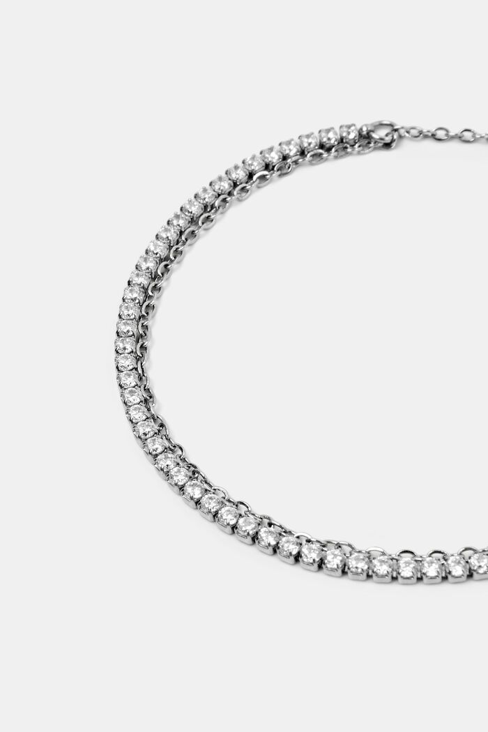 Armband mit Zirkonia, Edelstahl