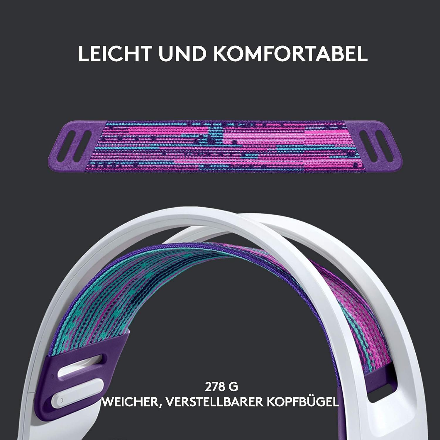 Logitech G G733 LIGHTSPEED Wireless RGB kabelloses Gaming-Headset (Ultraleicht, 20m Reichweite, Mikrofon abnehmbar, beleuchtet)