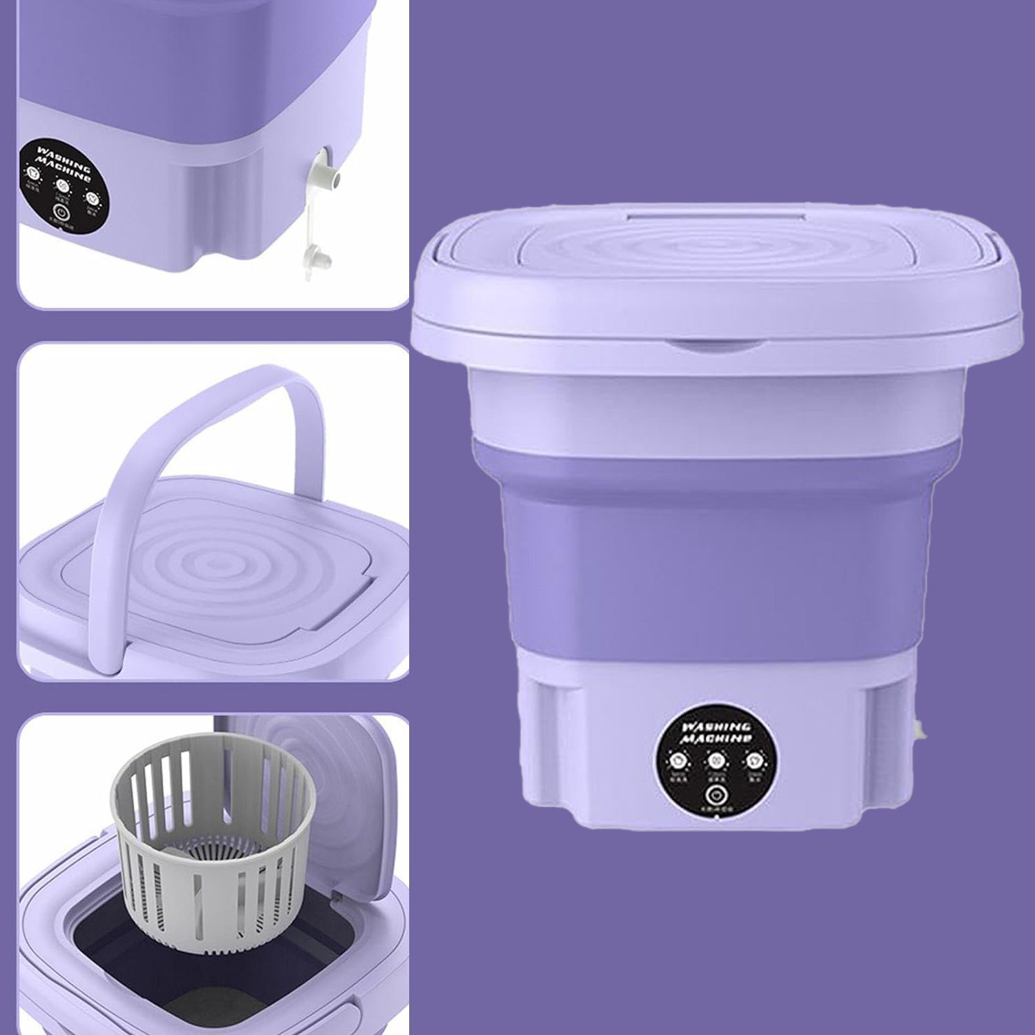 Bedee Wäscheschleuder Faltbare Mini Waschmaschine für Unterwäsche Und Socken, Tragbare Mobile Waschmaschine für Socken, Unterwäsche, Reisen