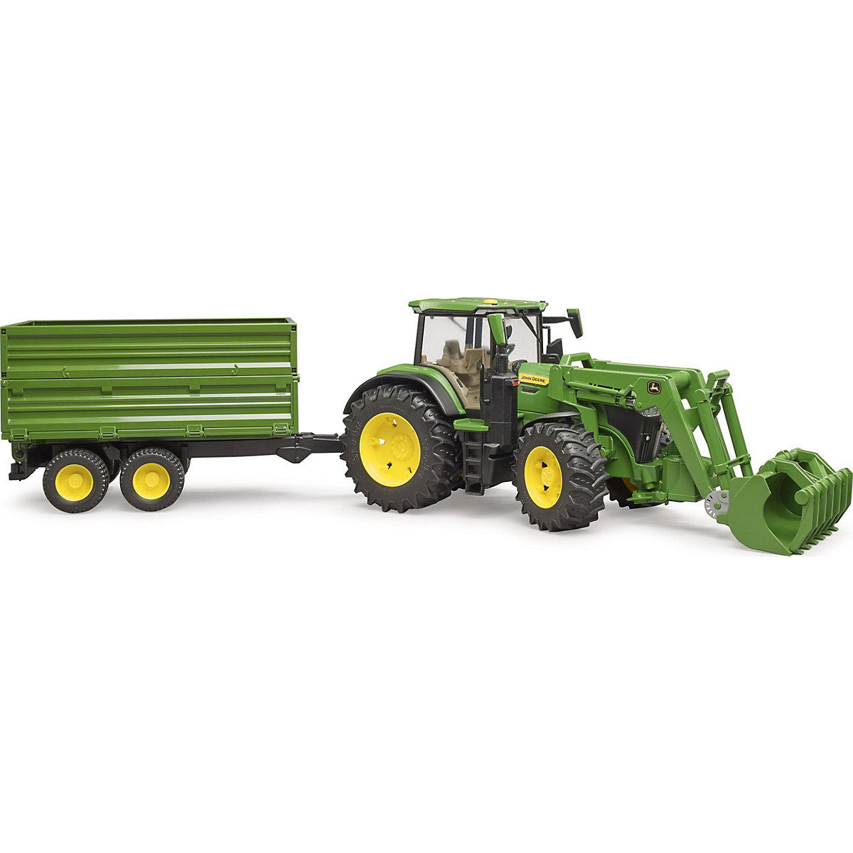 BRUDER Traktor John Deere mit Anhänger 1:16