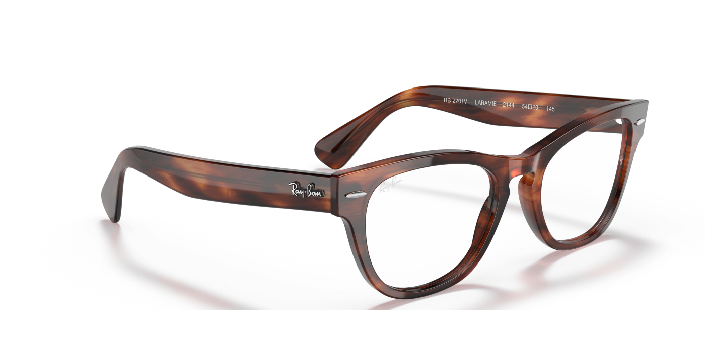 LARAMIE OPTICS - Ochelari de soare cu dungi Havana lucioși