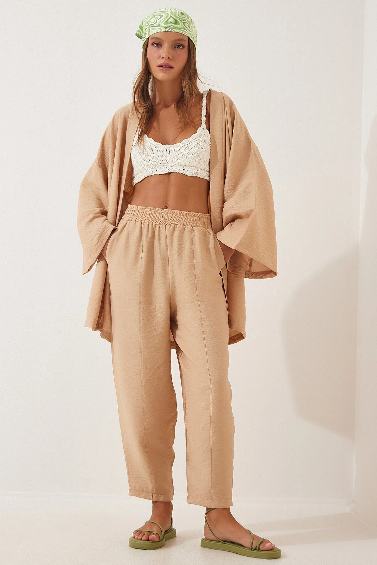Happiness İstanbul  Zweiteiler - Beige - Oversized