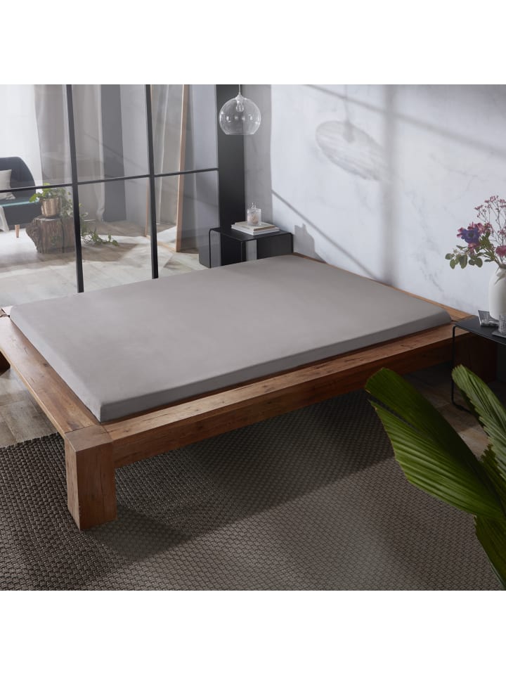 Erwin Müller Mako-Satin Spannbettlaken Landshut in silber günstig kaufen