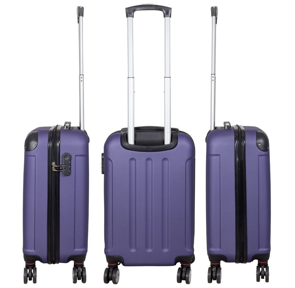 MONOPOL® Hartschalen-Trolley Hartschalen-Trolley Reisekoffer ABS Hartschalenkoffer, Hartschale & 4x Doppelrollen & Teleskopgriff