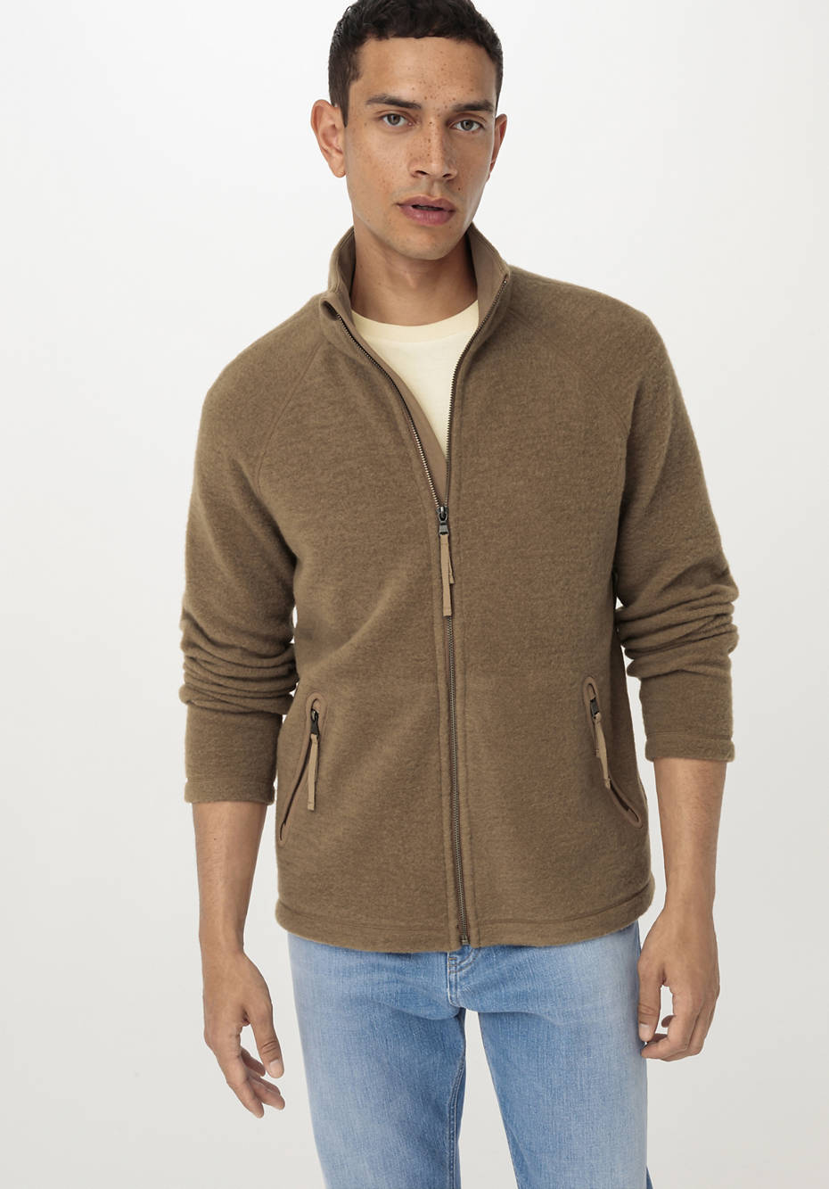 Wollfleece-Jacke aus reiner Bio-Merinowolle