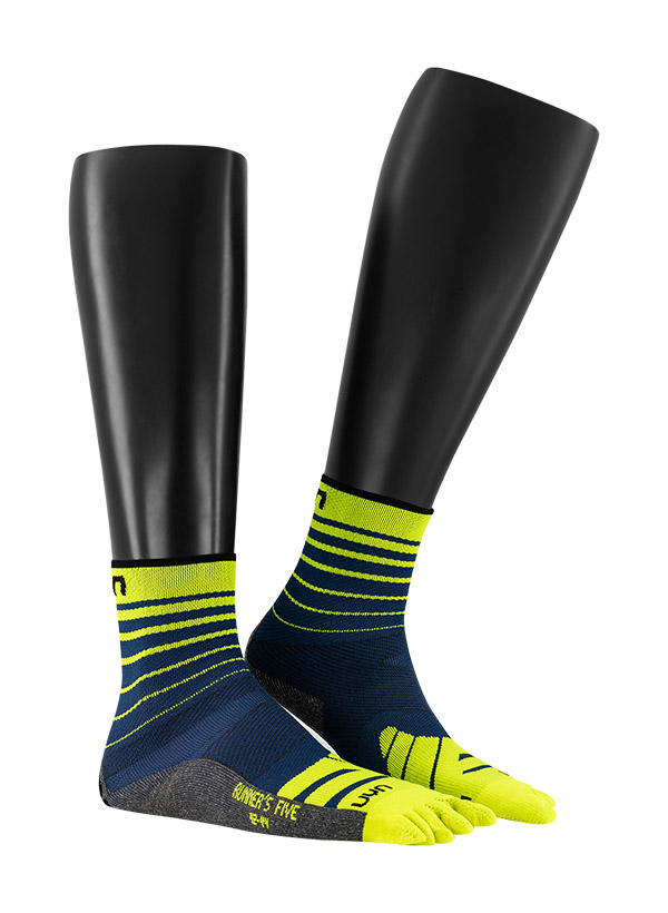 UYN, Laufsocken, Mikrofaser, blau-neongelb