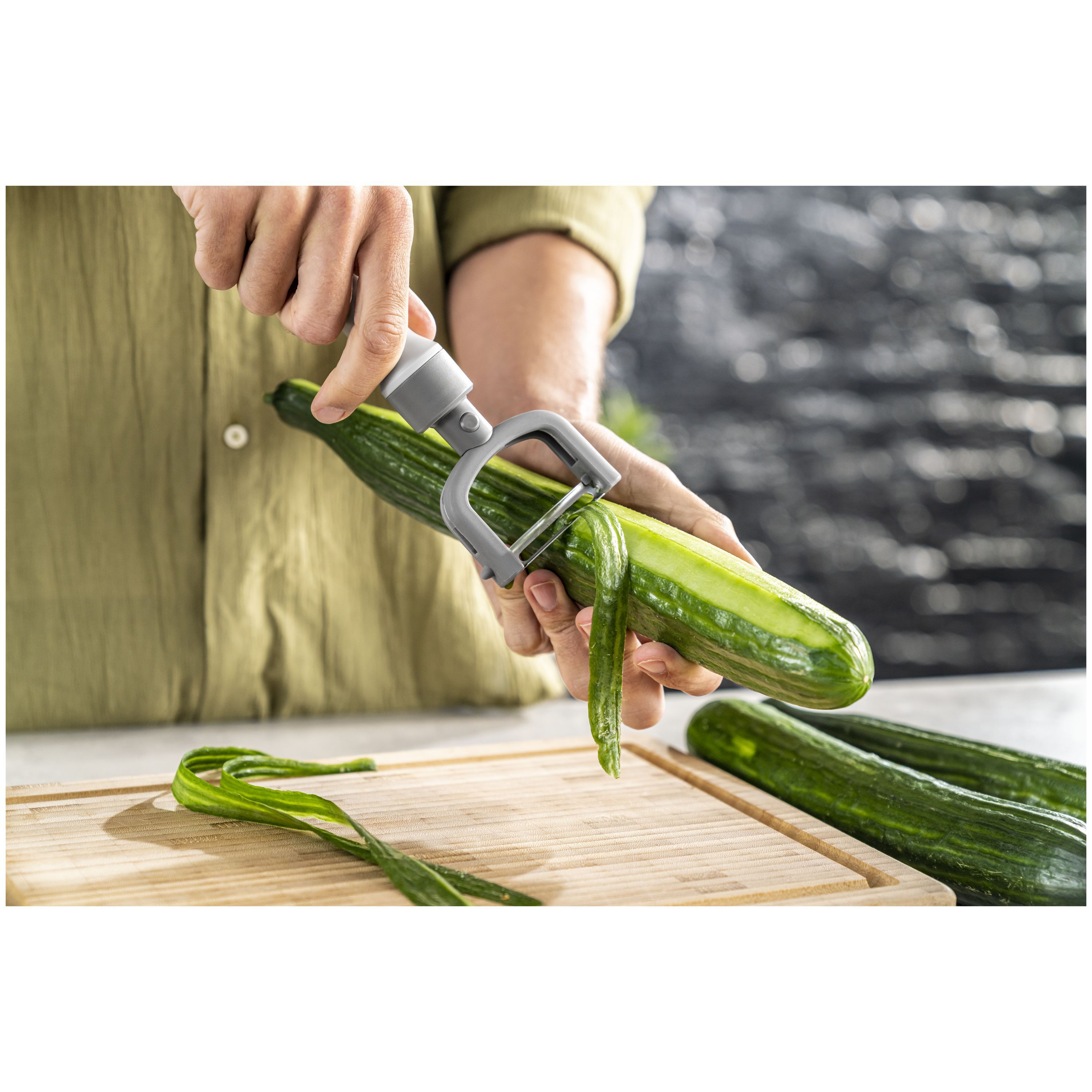 2-in-1 Sparschäler, Grau