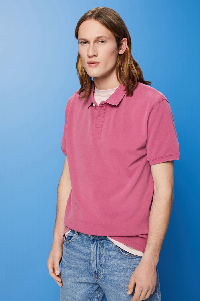 Poloshirt aus Stone-Washed-Baumwollpikee
