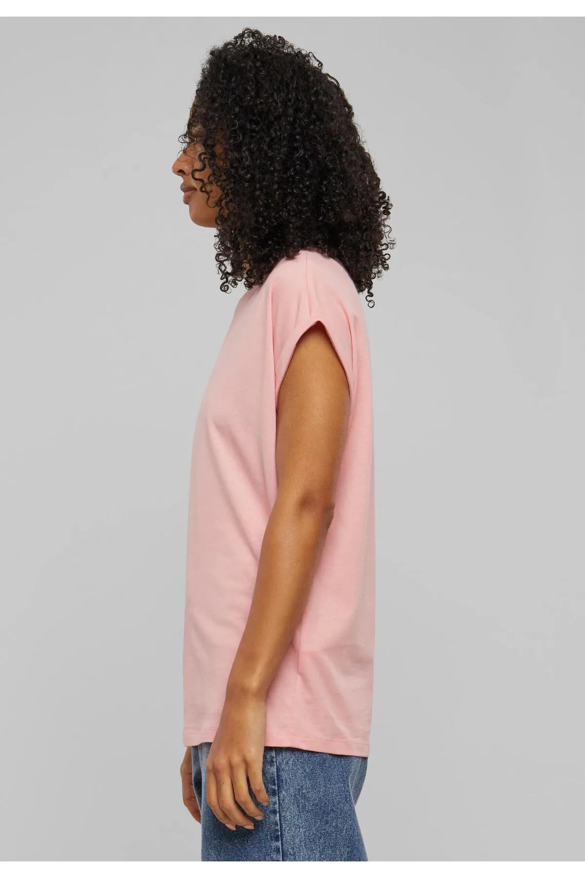Urban Classics  Damen T-Shirt mit verlängerter Schulterpartie für Damen