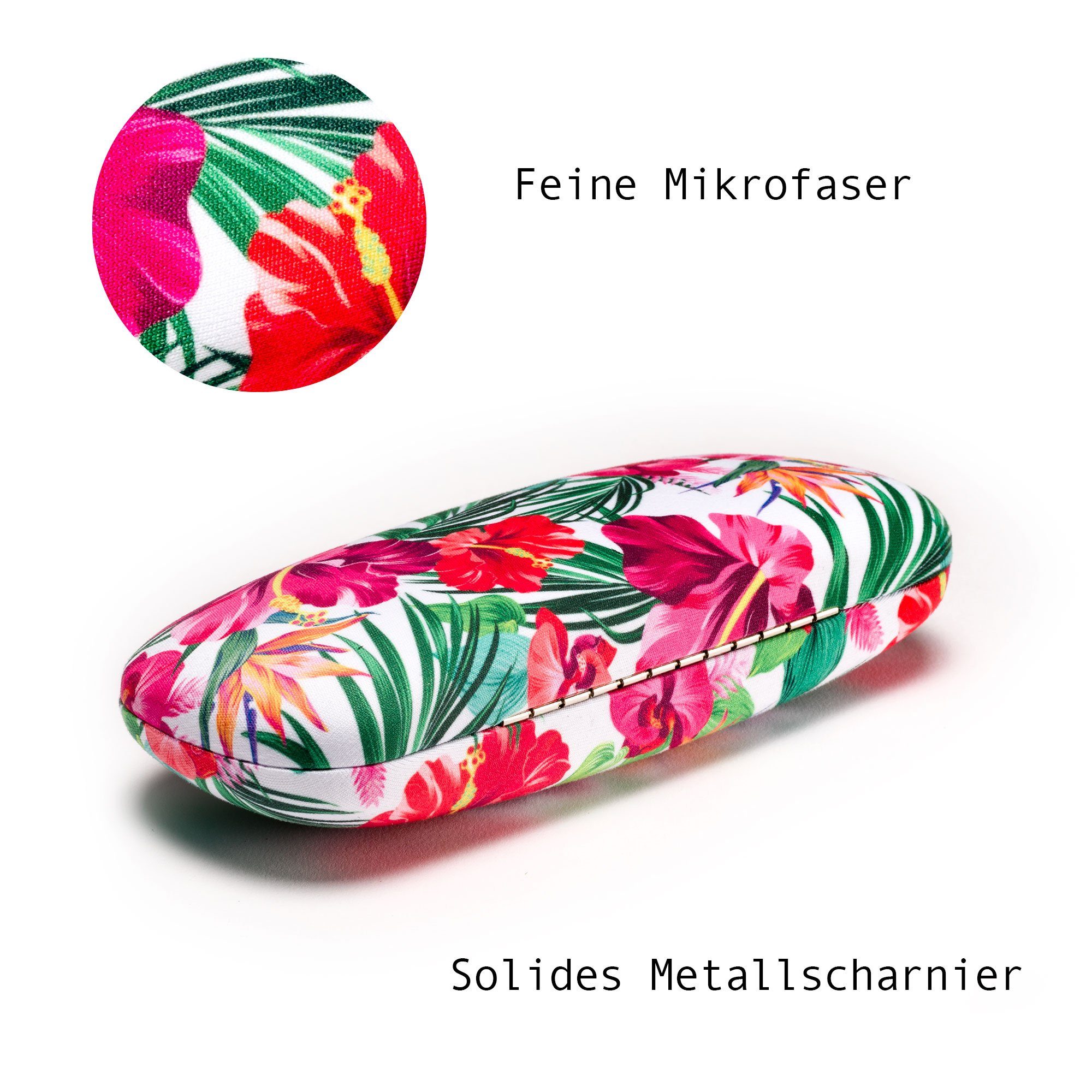 FEFI Brillenetui FLOWER - Hardcase mit passendem Mikrofasertuch