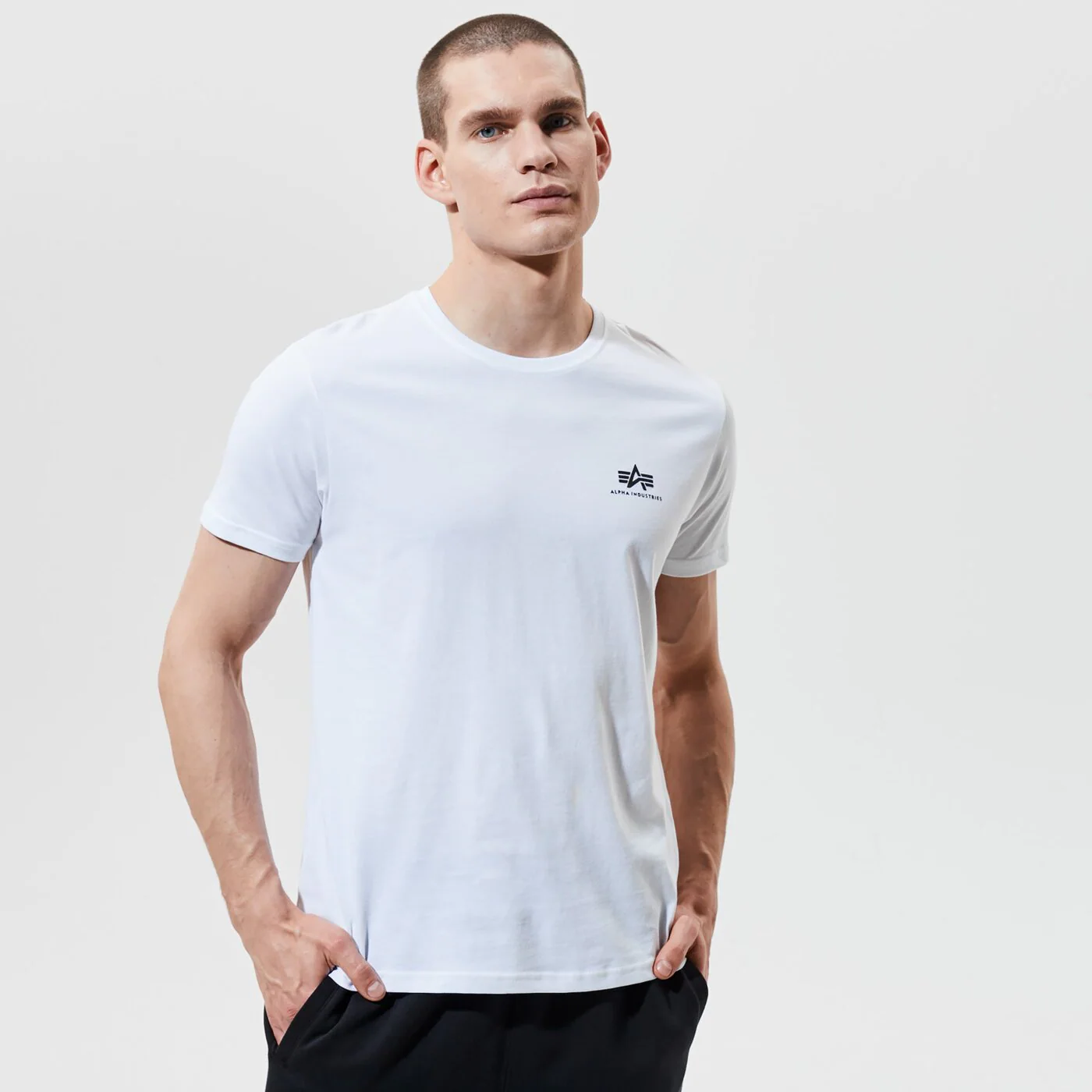 ALPHA INDUSTRIES T-SHIRT BASIC T SMALL LOGO Weiß