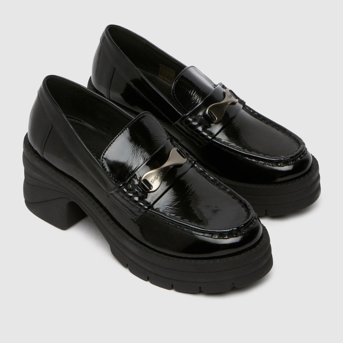 Kickers – Edie – Svarta loafers med låg klack och klack