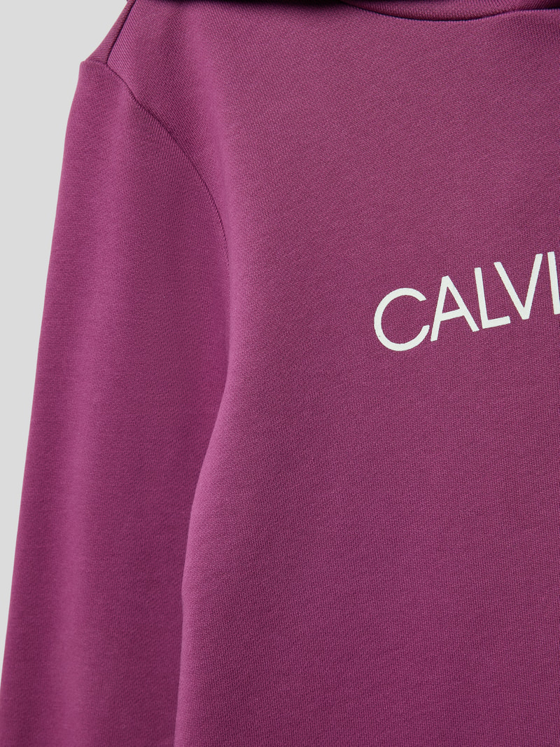 Hoodie mit Label-Print in purple