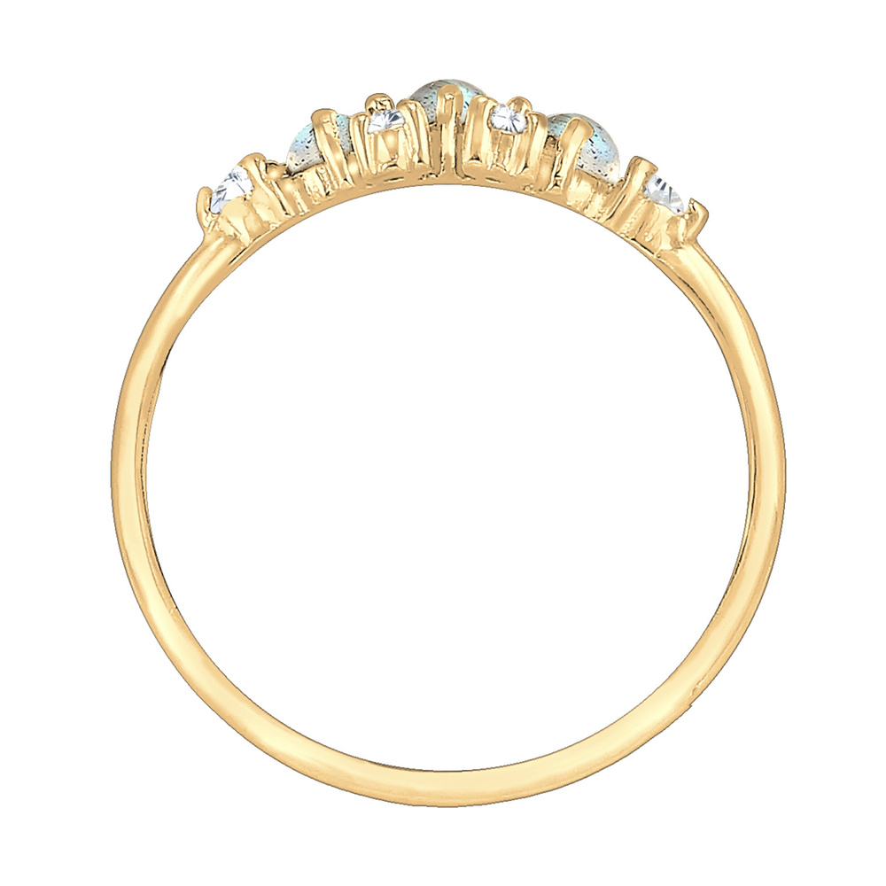 Elli Elli Bague Bandring Labradorit Edelstein Zirkonia 925 Silber Bague