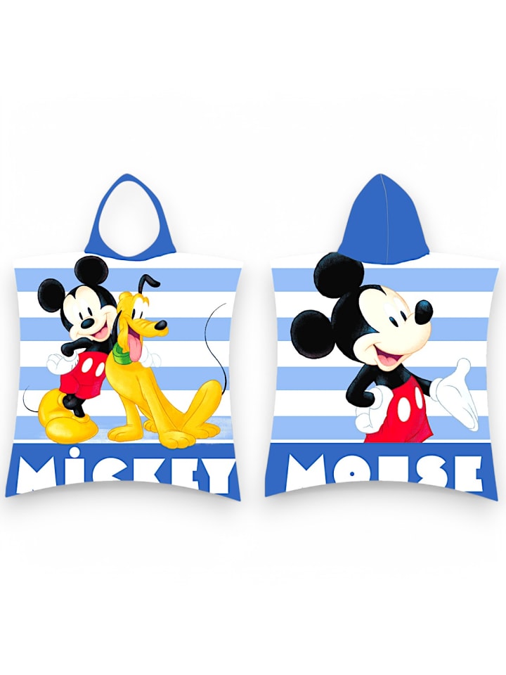 Disney Mickey Mouse Badeponcho Mickey Mouse  - B) 50 cm x (L) 115 cm in Blau günstig kaufen 50 x 110 cm