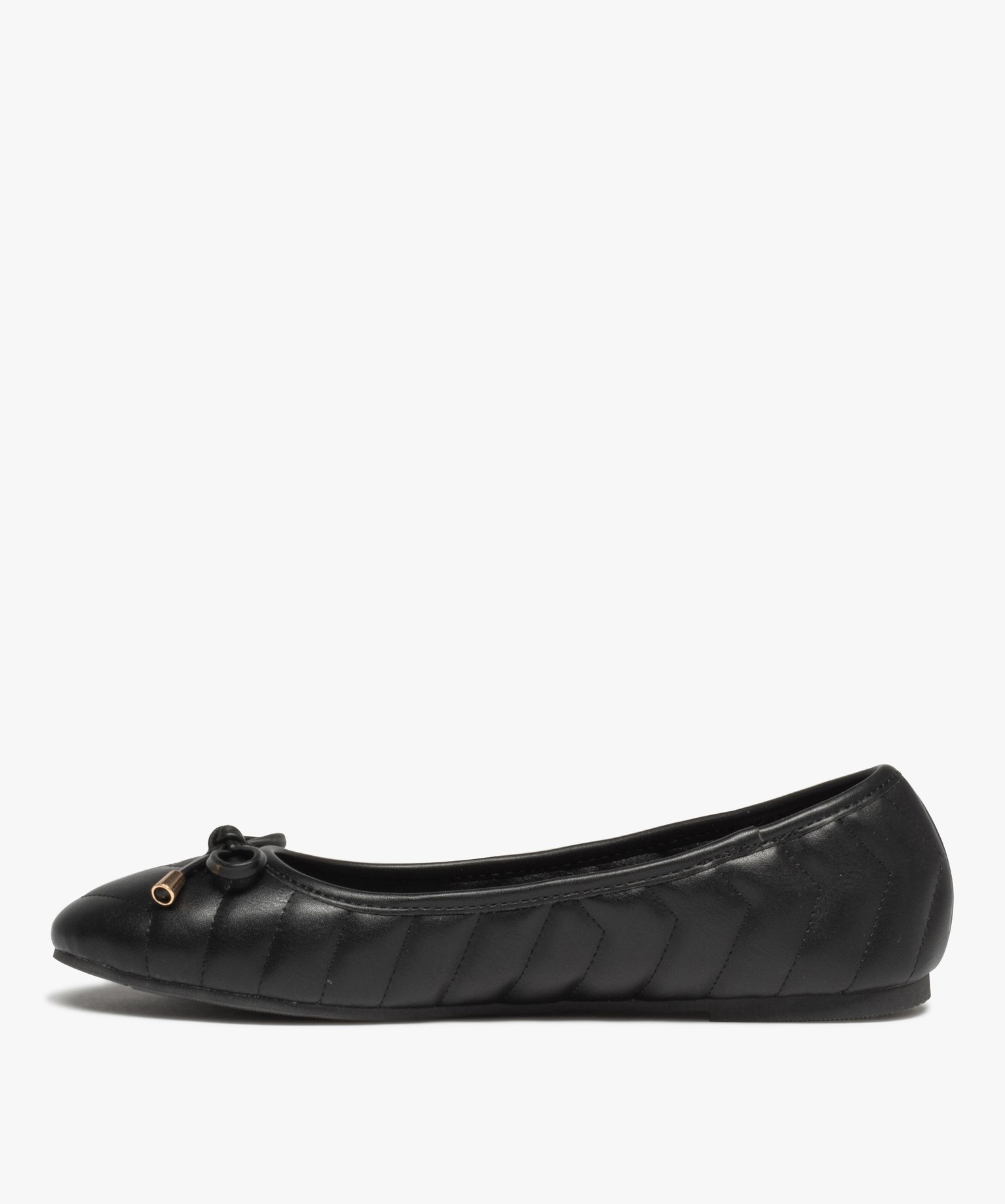 Ballerines femme matelassées avec noeud décoratif noir | GEMO