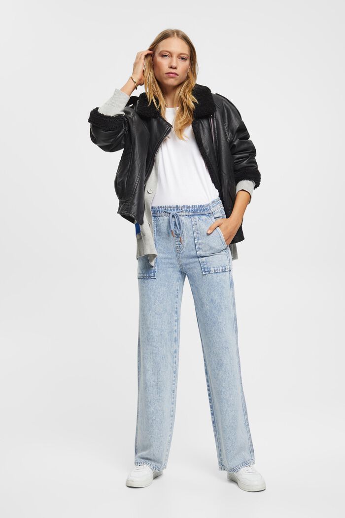 Weiche Jogger-Style-Jeans mit weitem Bein
